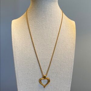 Vintage Elegant Gold Heart Pendant Necklace